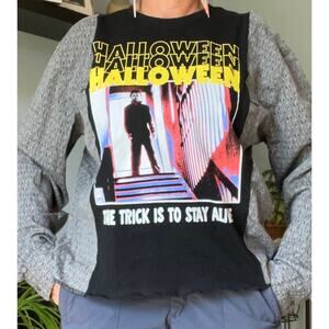 Halloween the Movie shirt, upcycled long sleeve, Michael Myers sz L/XL